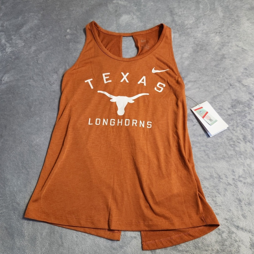 NEW Texas Longhorns Women's Nike Dri-Fit Racer Open Back Tank Top Shirt XS NWT